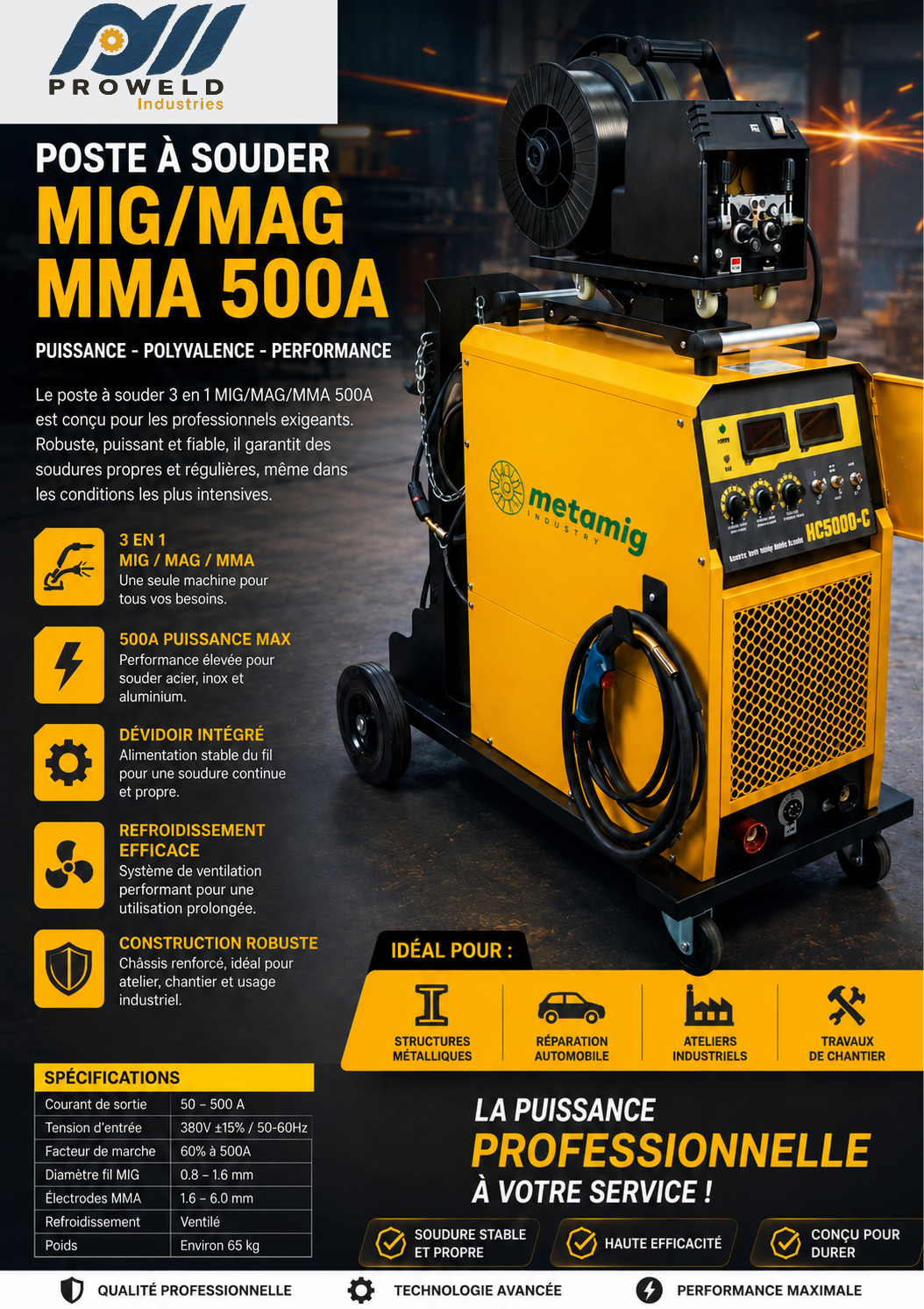POSTE A SOUDER MIG MAG MMA 500 A